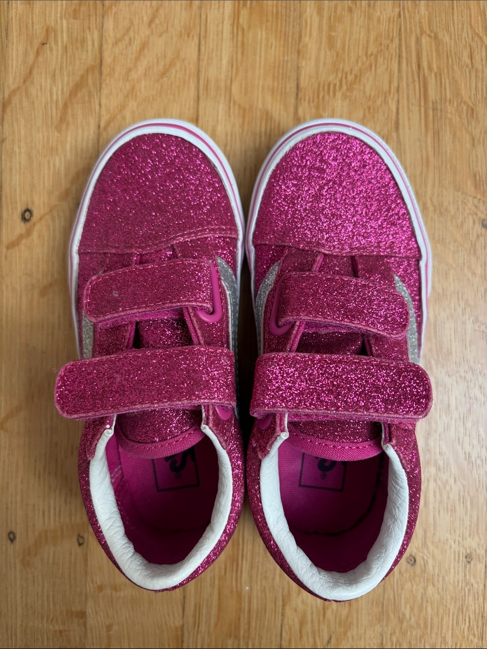Vans Kids Glitter Pink Velcro Sneakers